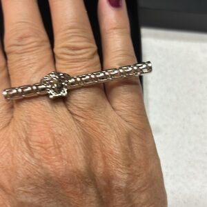 Versace Greek motif & Medusa double ring Retails: $450